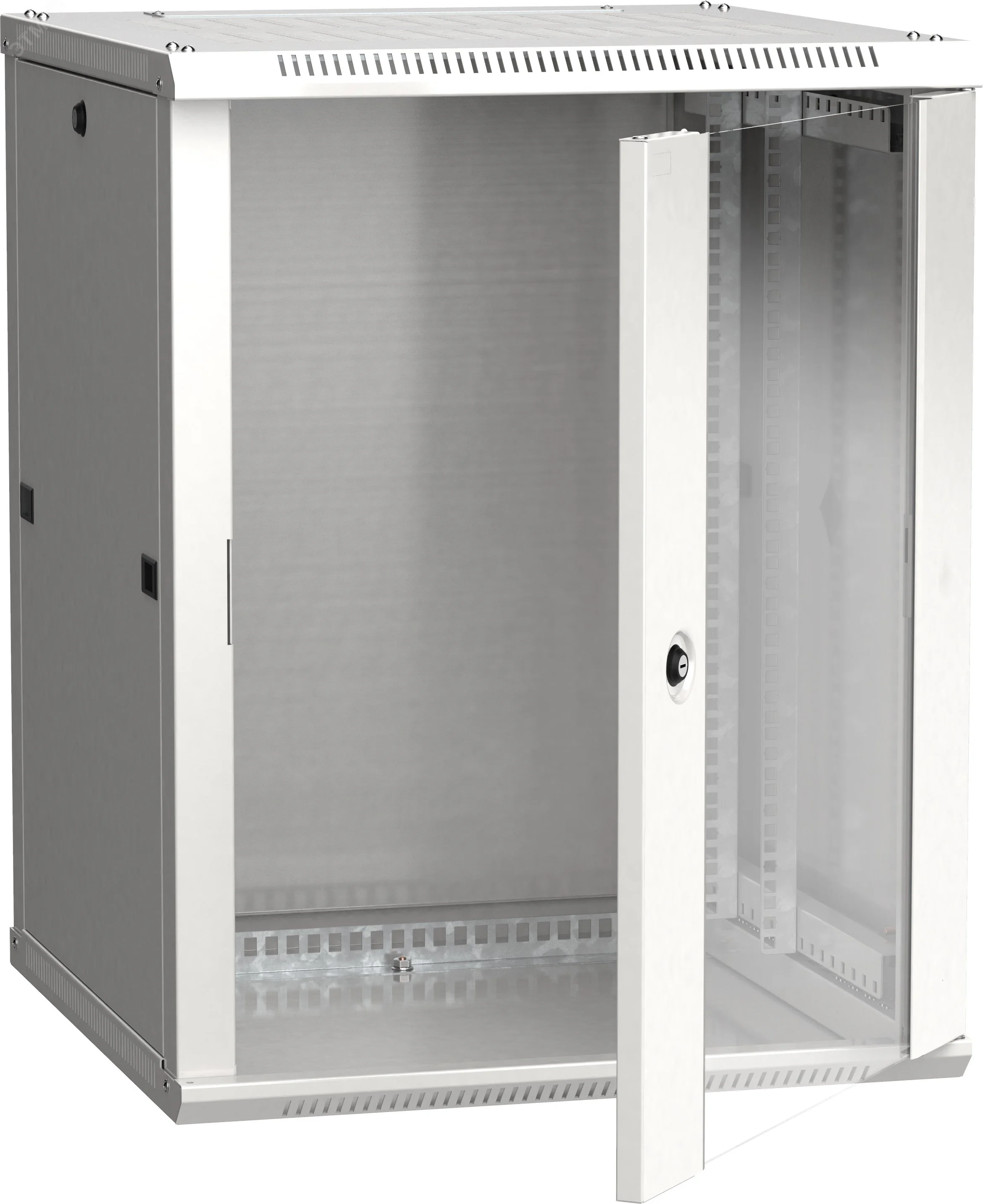 Шкаф настенный 19" LINEA W 15U 600x600мм стеклянная дверь RAL7035 LWR3-15U66-GF