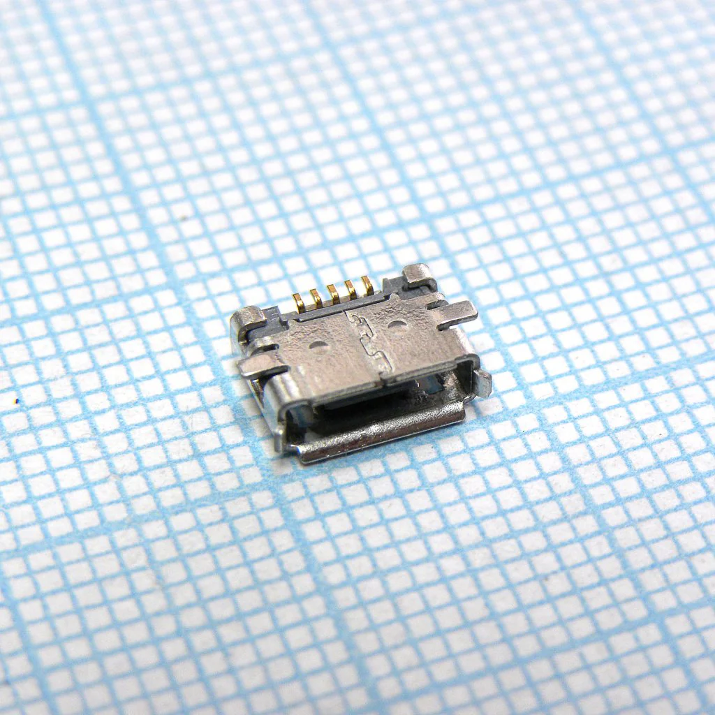 1981584-1 - Разъем Micro USB тип AB, USB 2.0, Розетка, 5 вывод(-ов), Поверхностный Монтаж (SMD), Прямой Угол