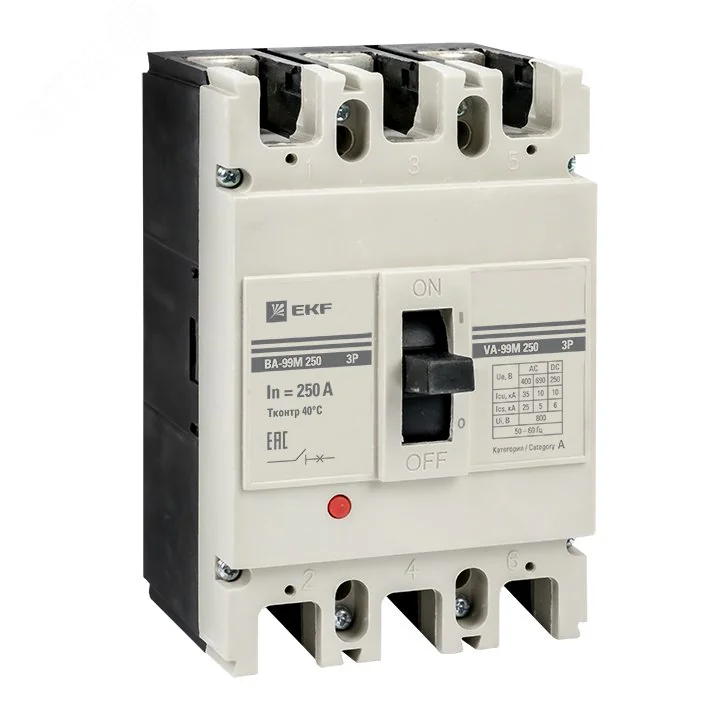 Выключатель автоматический 3п 250/250А 35кА ВА-99М PROxima mccb99-250-250m
