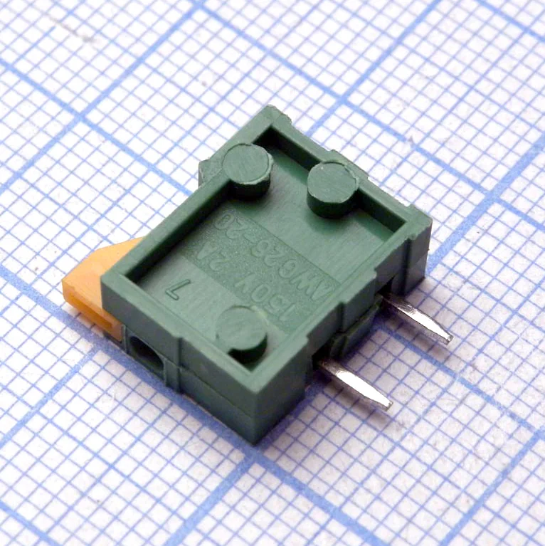 DG141R-2.54-01P-14-00A(H) - Нажимной безвинтовой клеммный блок 1 контакт. Зажим типа торцевой контакт. Серия DG141R-2.54