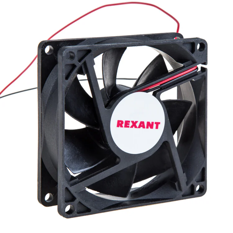 RX 8025MS 12VDC - Вентилятор 12В 80х80х25 S 2600 об/мин., 55.9м3/час, 30дБ, подшипник скольжения, тип вывода - провод