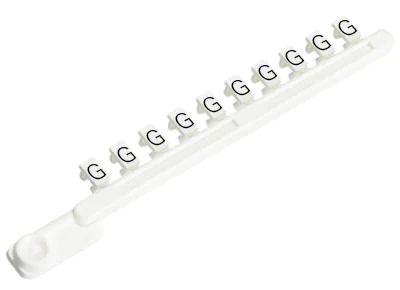 Шильдик 9704 A /GG B - Гребенка составных шильдиков, 10 шильдиков, нанесенные знаки: G,G, ... ,G