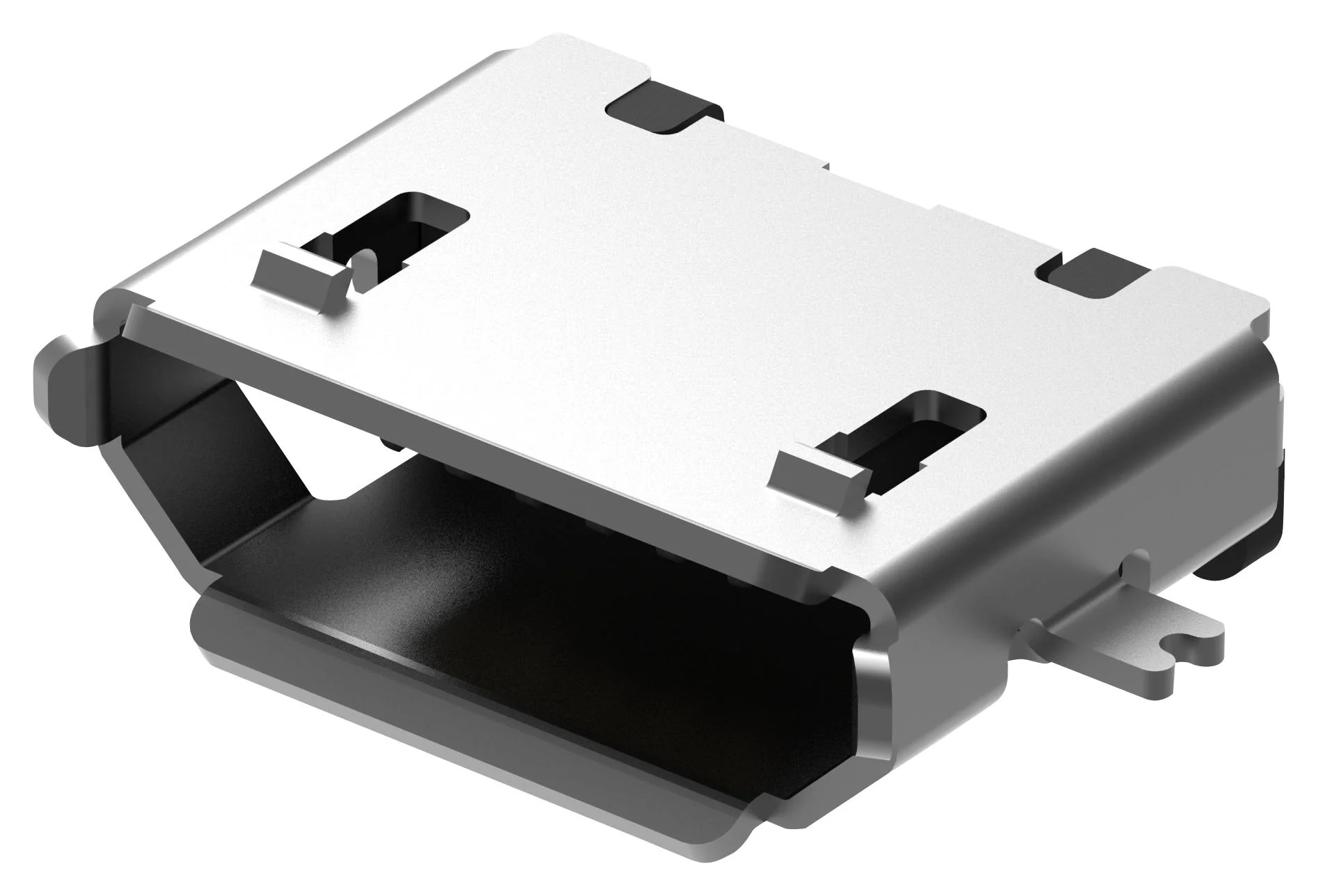 DS1105-14-B60R - Разъем Micro USB тип AB (розетка) угловой на плату (SMT)