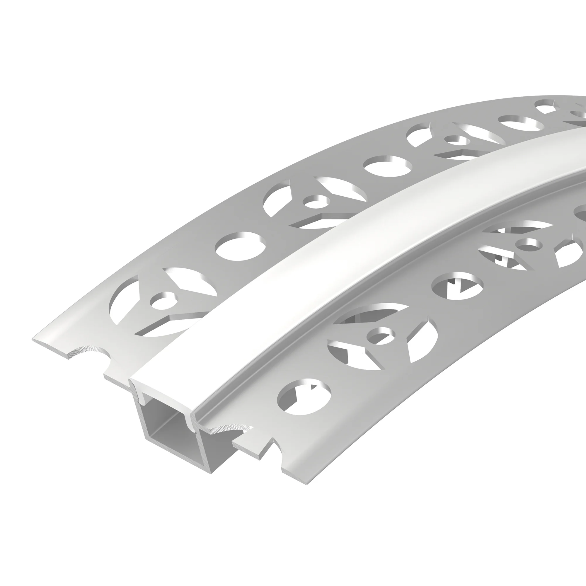 Профиль FANTOM-BENT-W12-TOP-2000 ANOD 040327 - Алюминиевый встраиваемый гибкий профиль для светодиодных лент и линеек. Изгиб вверх/вниз. Габаритные размеры (LхWхH): 2000х52,8х11,8 мм. Ширина площадки для ленты 10,6 мм. Экраны, заглушки и другие аксессуары
