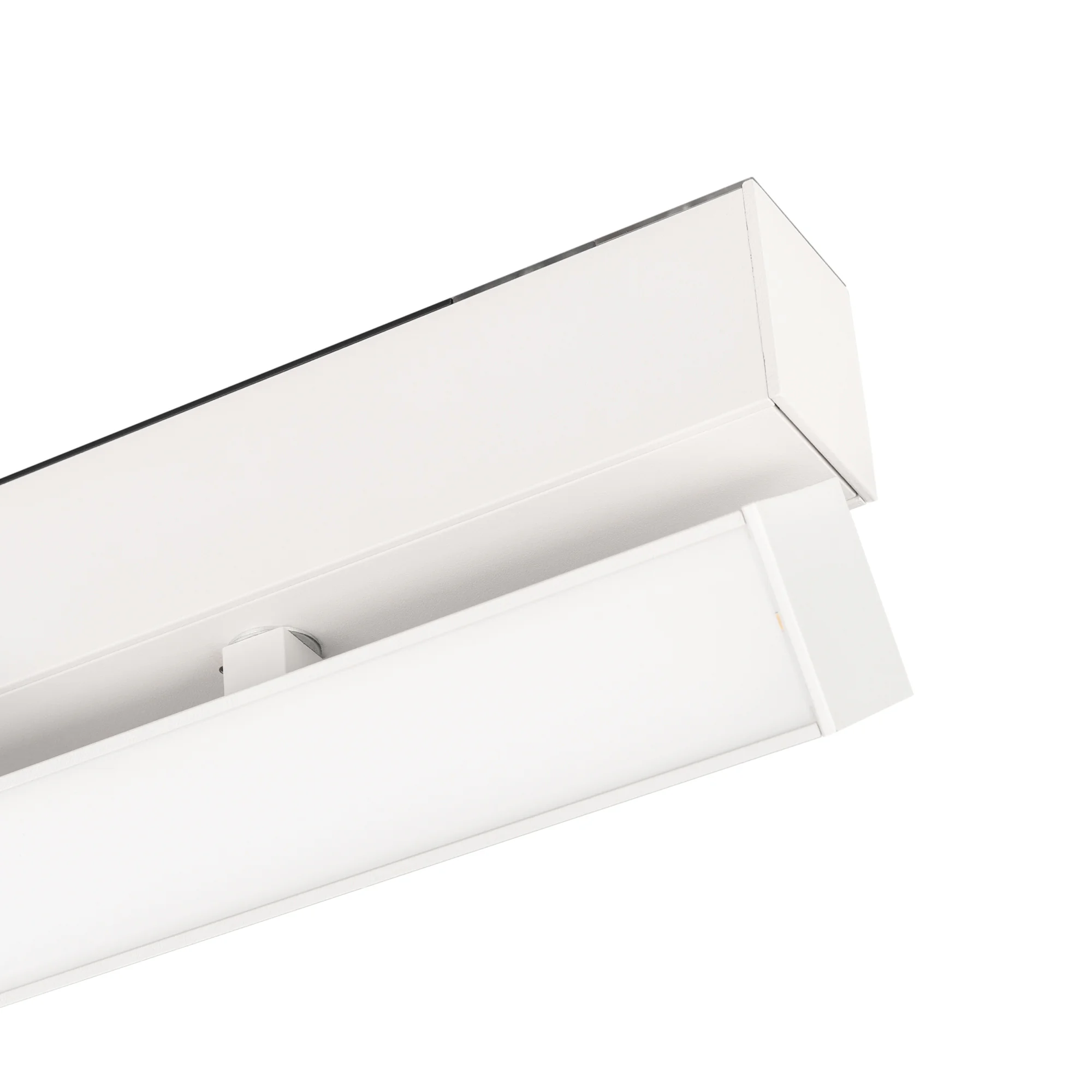 Светильник MAG-FLAT-FOLD-45-S1005-30W Day4000 (WH, 100 deg, 24V) 027002 - Светильник поворотный для магнитных треков шириной 45мм, 30Вт. Цвет свечения ДНЕВНОЙ 4000K, световой поток 3250лм, угол 100°, CRI>90. Корпус прямоугольный, металл, цвет белый, IP20.