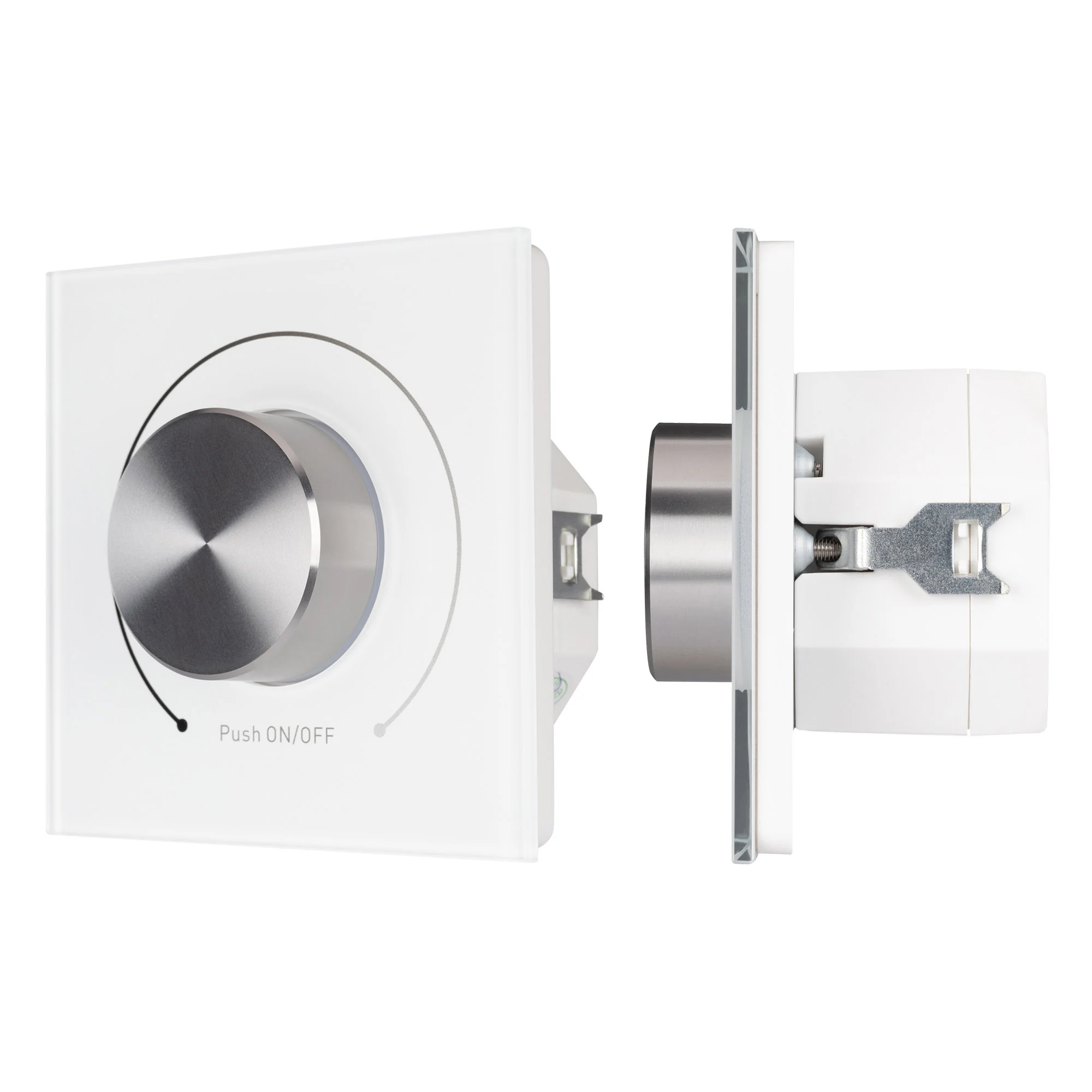 INTELLIGENT ARLIGHT Роторная панель DALI-133-BR-DIM-IN (BUS, 230V) 026493 - Встраиваемая роторная панель с выходом DALI. Установки адреса нет (Broadcast). Питание 100-240 VAC, встроенный источник тока для DALI-линии (выход 125 mA). До 32 устройств DALI. Н
