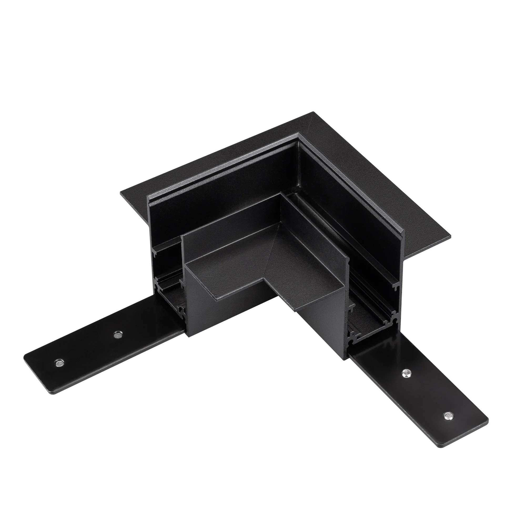 Коннектор угловой MAG-ORIENT-CON-2653-FDW-L90 (BK) 044155 - Угловой коннектор для встраиваемого трека MAG-ORIENT. Материал алюминий, цвет черный. Размеры 90x90x70x53мм. Аксессуары для электрического соединения с треком приобретаются отдельно. В комплекте 