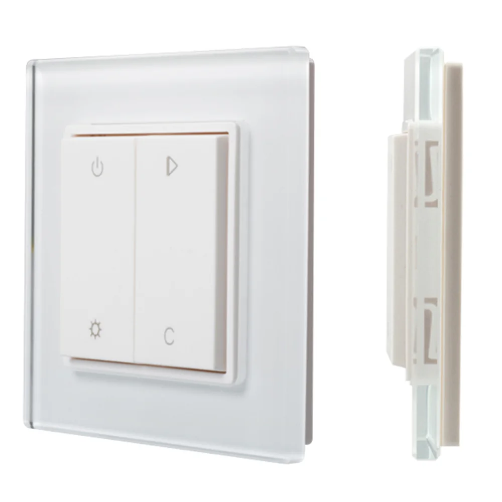 Панель Knob SR-2833RGB-RF-UP White (3V,RGBW,1зона) 017740 - Накладная многофункциональная 2-х клавишная RGBW панель (1 зона). Питание - литиевая батарейка 3V CR2430. Управляет контроллером SR-1009xx по радиоканалу. Размер 86х86х14 мм