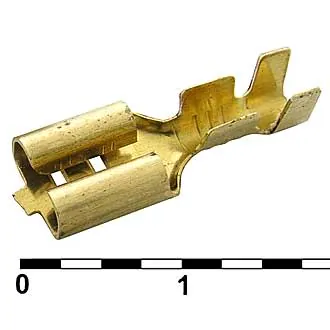 DJ622-D6.3B - Кабельный наконечник неизолированный, гнездо ножевое 6.3мм для проводника сечением 1-1.5 мм2