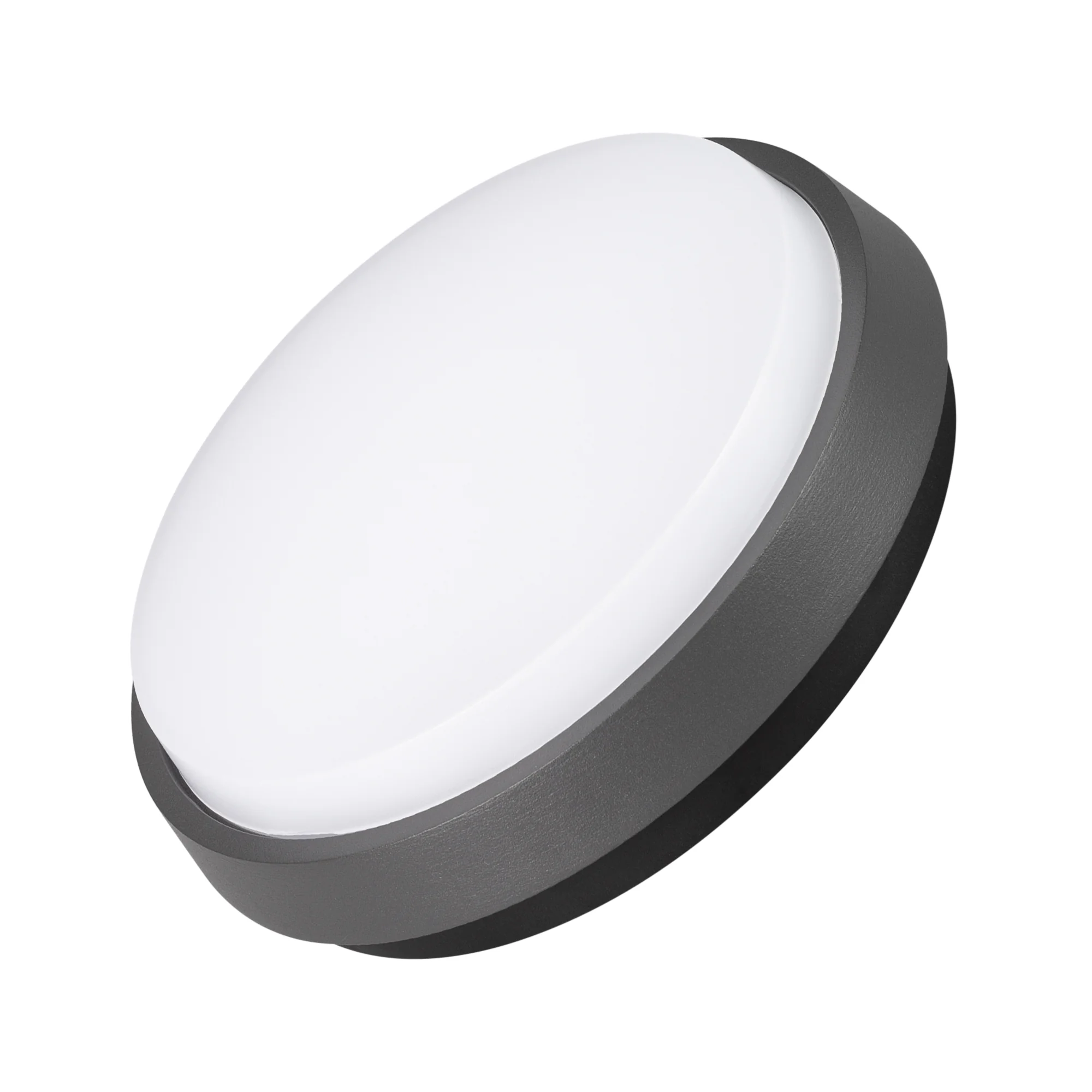 Светильник LGD-GIRO-R175-10W Warm3000 (GR, 110 deg, 230V) 029948 - Накладной светильник 10Вт, серый алюминиевый корпус, матовый рассеиватель из поликарбоната. Цвет ТЕПЛЫЙ БЕЛЫЙ 3000K, св.поток 980лм, CRI(Ra)>80, угол 110°. Размер Ф175x45мм. IP54. Питание 