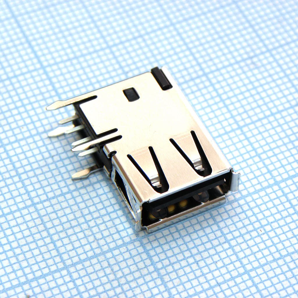 292336-1 - Разъем USB, Тип A, USB 2.0, розетка угловая, 4 контакта