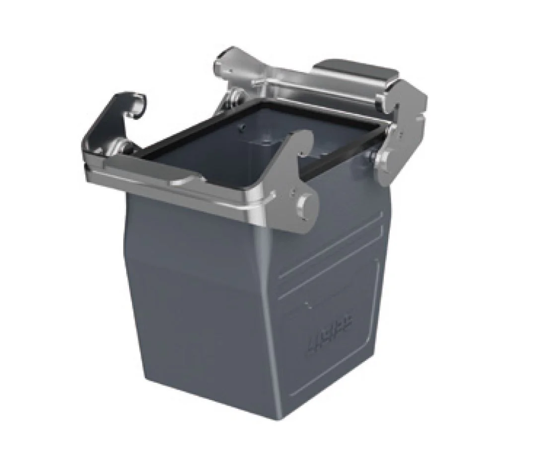 Крышка разъема H32A-CTC-2L-PG21 - Крышка разъема на кабель, типоразмер 32A, стандартное исполнение, с уплотнителем, 1 отверстие с резьбой для кабельных вводов PG21, с верхним расположением, с двумя защелками, материал корпуса: алюминиевый сплав