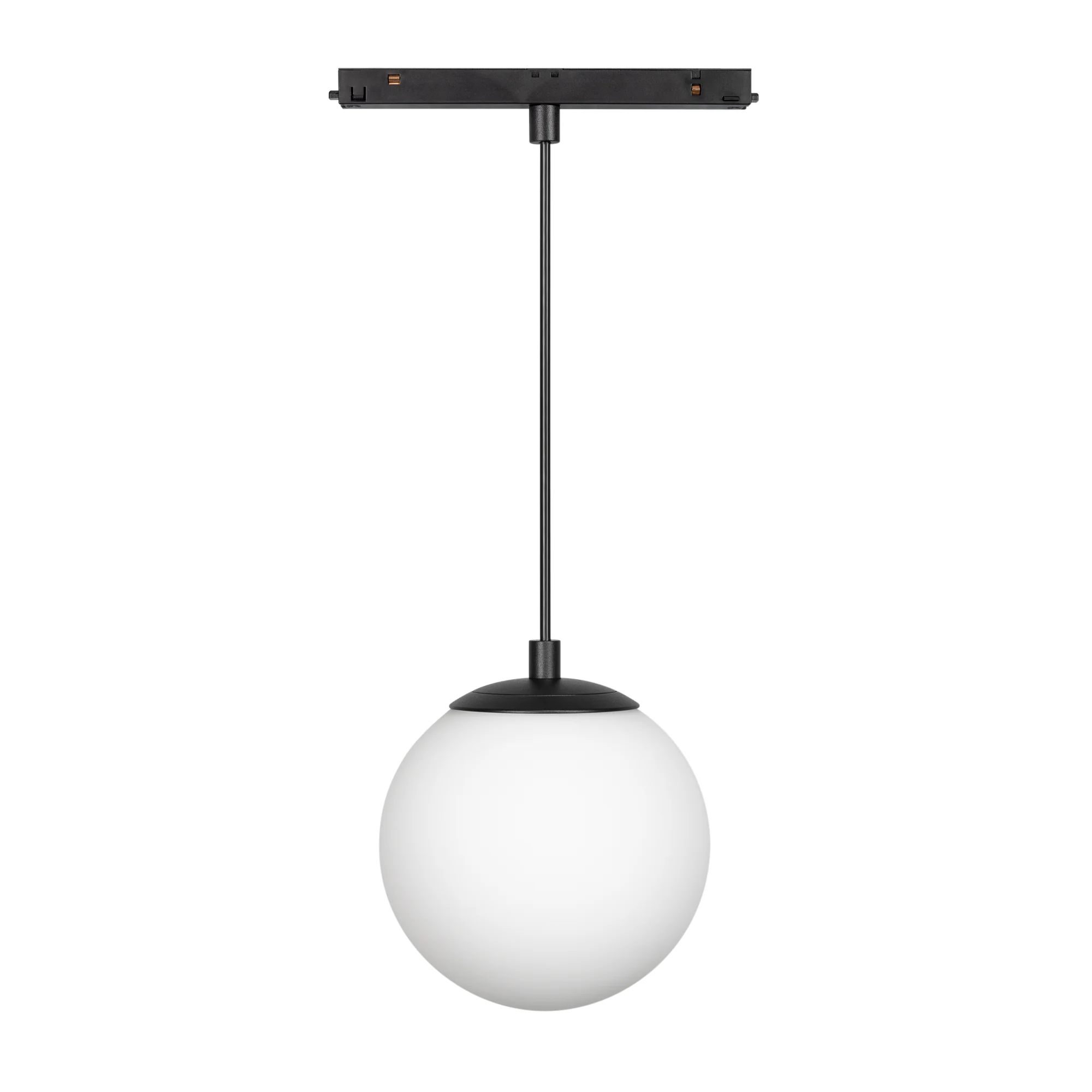 Светильник MAG-ORIENT-SFERO-HANG-R150-10W Day4000 (BK, 300 deg, 48V) 035759 - Светильник для магнитных треков MAG-ORIENT шириной 26 мм. Мощность 10 Вт, св. поток 900 лм, 100 лм/Вт, дневной 4000 K, CRI>90, угол 300°, напряжение питания 48 В. Матовый белый 