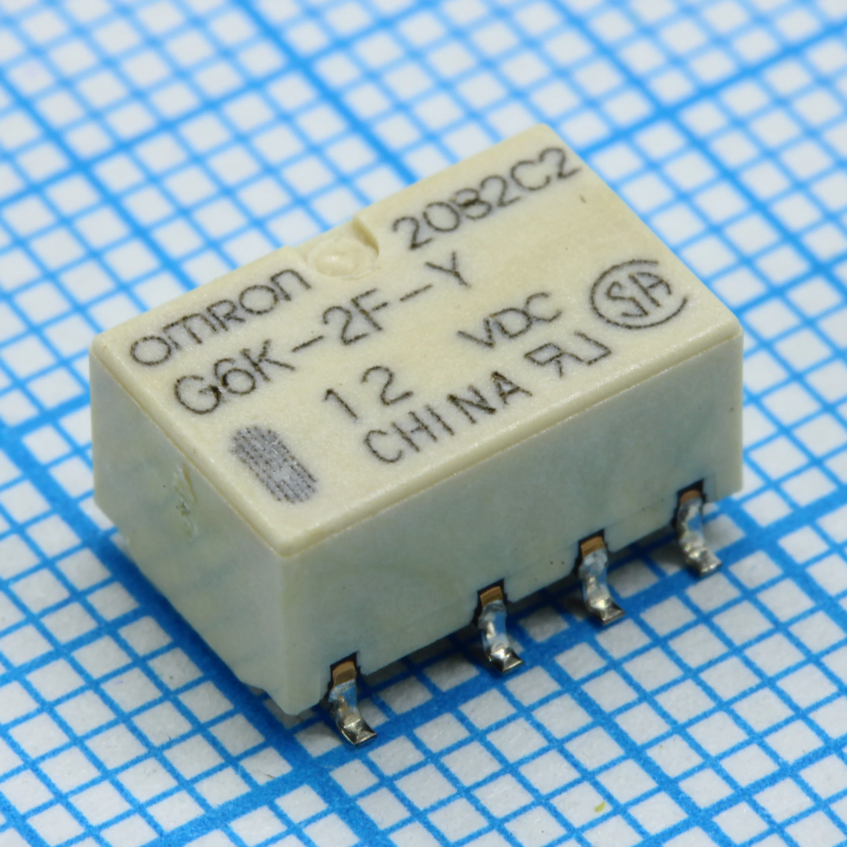 G6K-2FY-TR-12DC - Сигнальное реле 1A DPDT (две контактных группы-два направления) катушка 12В  (10х7х5.2мм) для поверхностного монтажа