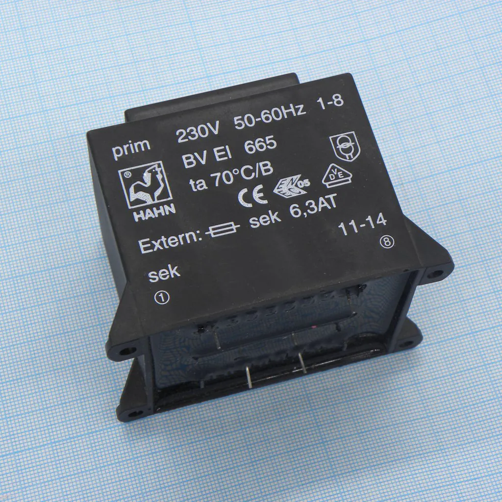 BV EI 665 1134 - Трансформатор питания 50ВА 230В 2x15В 2x 1667мА