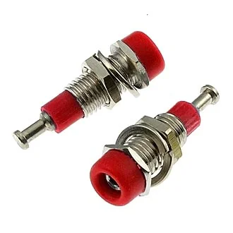 Z008 2MM PANEL JACK RED - Гнездо Z008 2 мм на панель jack красный, на панель под пайку