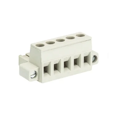 Розетка Wiecon 8113B/5 F OB - Розеточный разъем, прямой, на кабель, с монтажными фланцами, шаг 5,00 мм, 5 полюсов, номинальное сечение: 2,5 мм кв., винтовая фиксация провода, 400V, 12А, без маркировки, цвет: серый, серия 8113 F OB