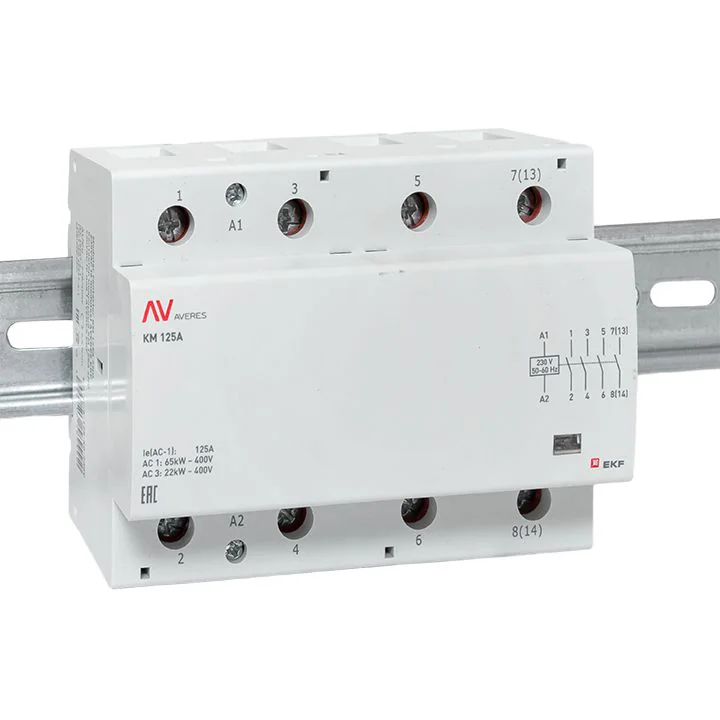 Контактор модульный КМ 125А 4NO 230VAC (6 мод.) AVERES EKF