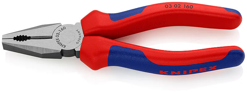 Пассатижи KN-0302160SB - Плоскогубцы комбинированные с режущей кромкой, с многокомпонентыми рукоятками, длина 160мм