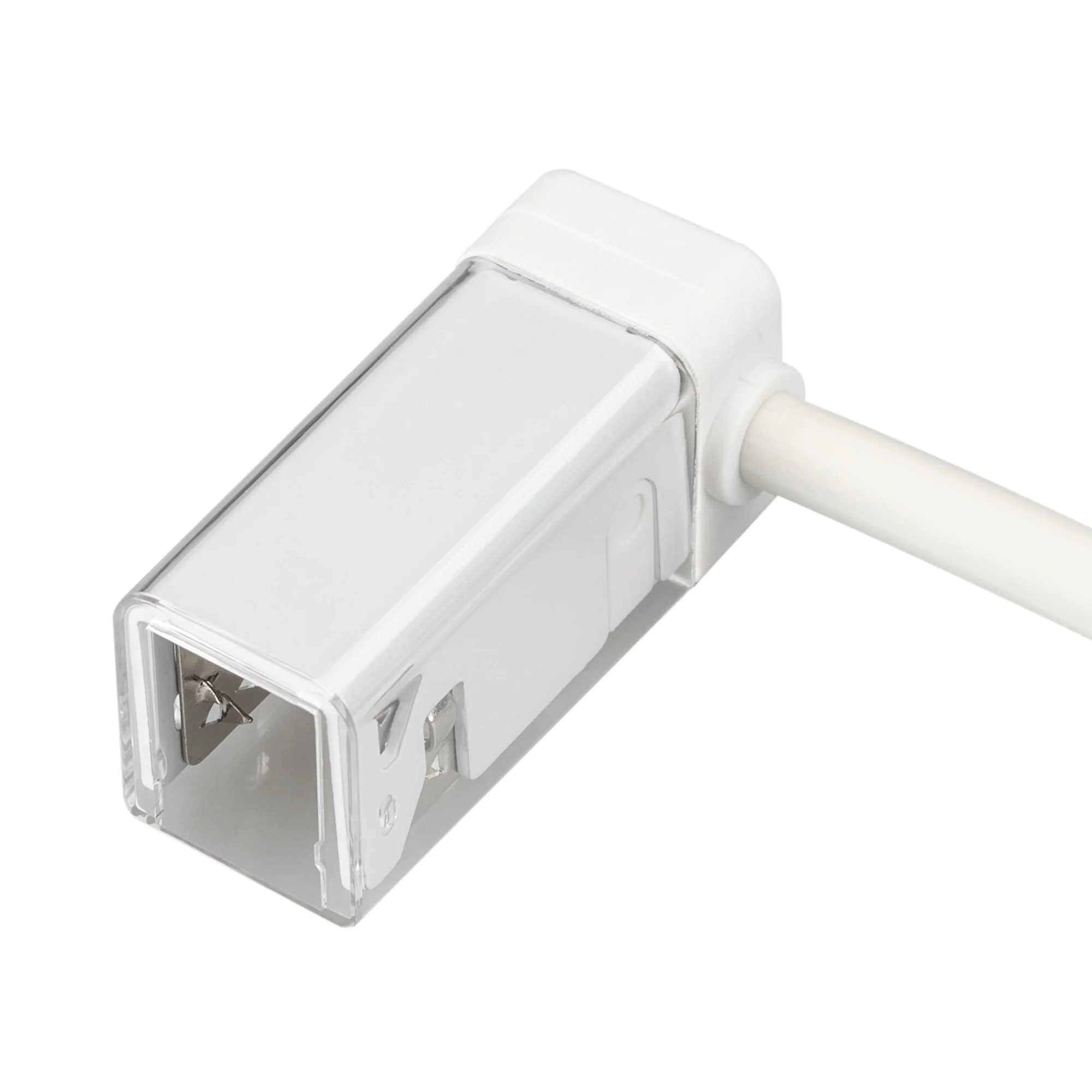 Коннектор питания ARL-MOONLIGHT-1712-CON-POWER-LR-WH 028053 - Герметичный коннектор питания для гибкого неона MOONLIGHT, сечение 17х12мм, цвет белый. Левый вывод провода. Подключение питания без пайки, IP54, длина провода питания 500мм.