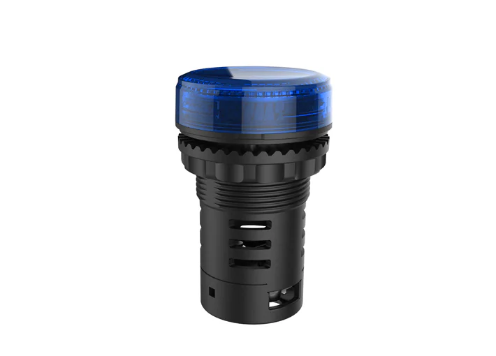 Индикатор (синий) TS2011-3BJ40 - Индикатор, тип F2, LED AC 380V, пластиковое переднее кольцо, диаметр головки индикатора 29,5 мм, диаметр посадочного отверстия: 22 мм, цвет: синий