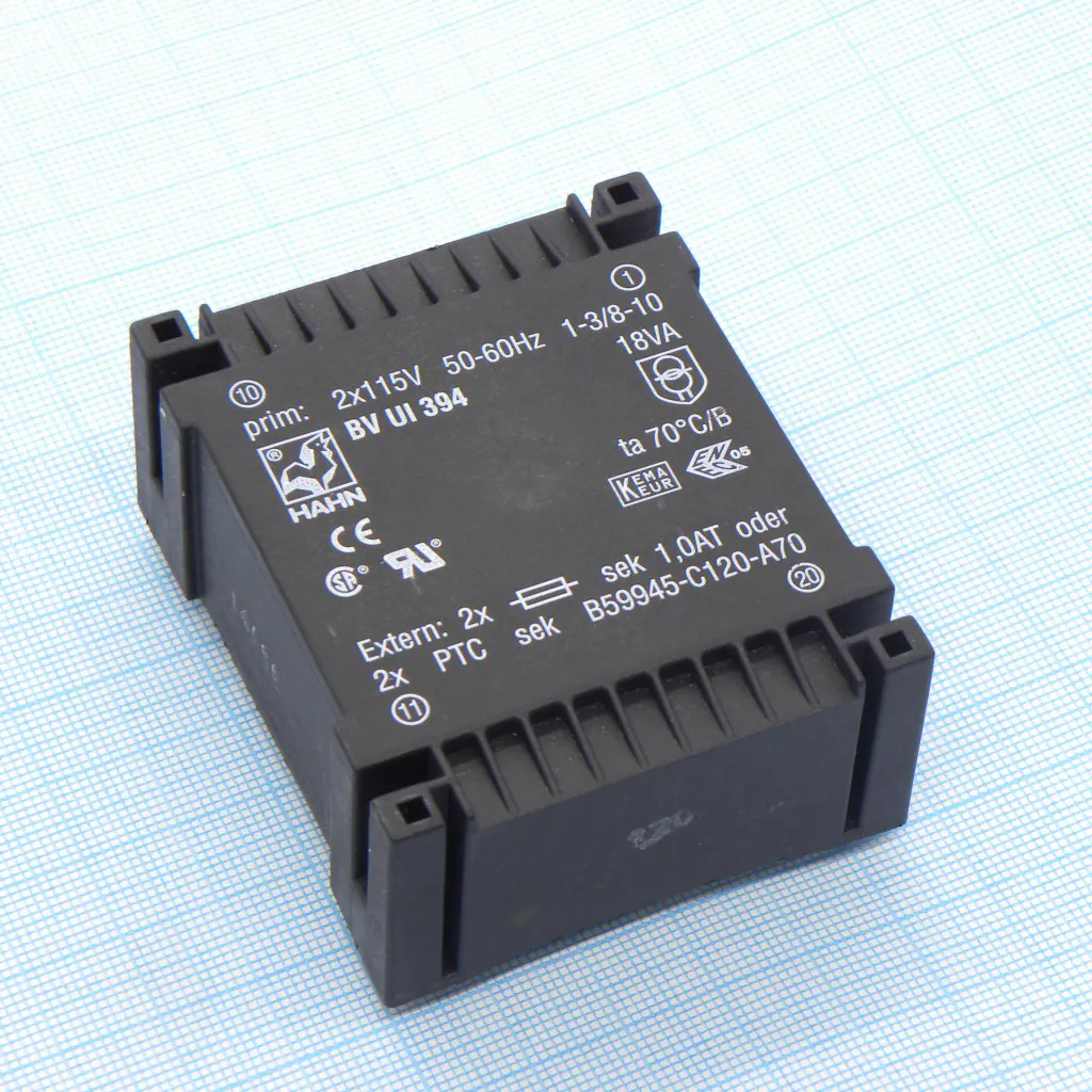 BV UI 394 0075 - Трансформатор питания 18ВА  2*115В, 2*18В, 2*500мА 70/B (45)
