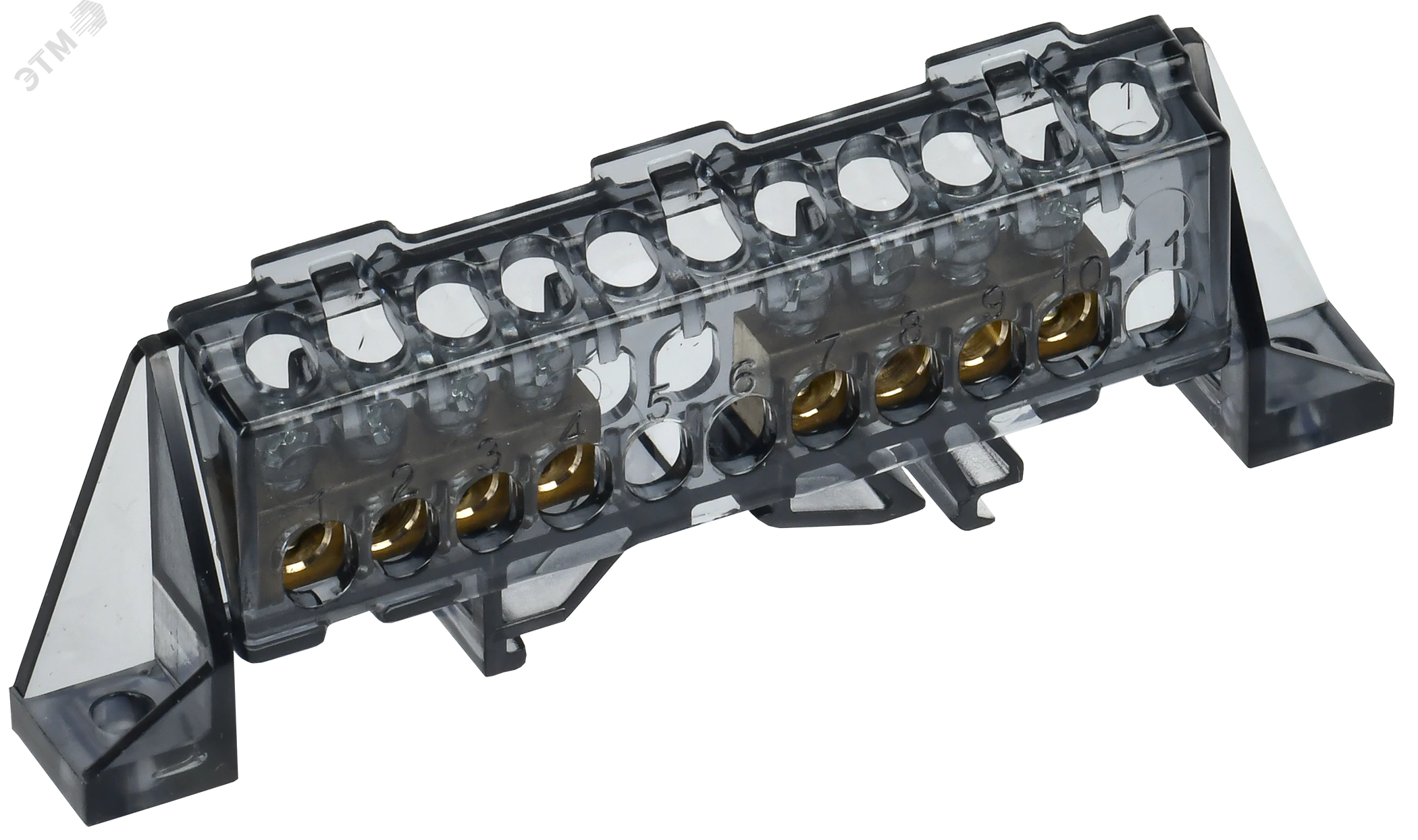 TEKFOR Шина N ноль в комбинированном DIN-изоляторе Стойка 6х9-(4+4)-Ч IEK TF-NN10-44-DP-K02
