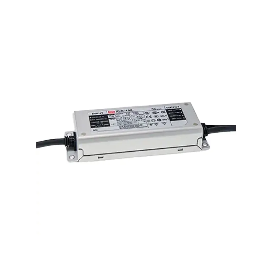 XLG-150-M-A - AC-DC, 150Вт, стабилизатор тока, IP67, вход 90…305В AC, 47…63Гц, ККМ, выход 1400…2100мА/60…107В (режим пост. мощности), изоляция 3750В AC, в кожухе 180х63х35.5мм, -40…+90°С (корпус), встр. потенциометр