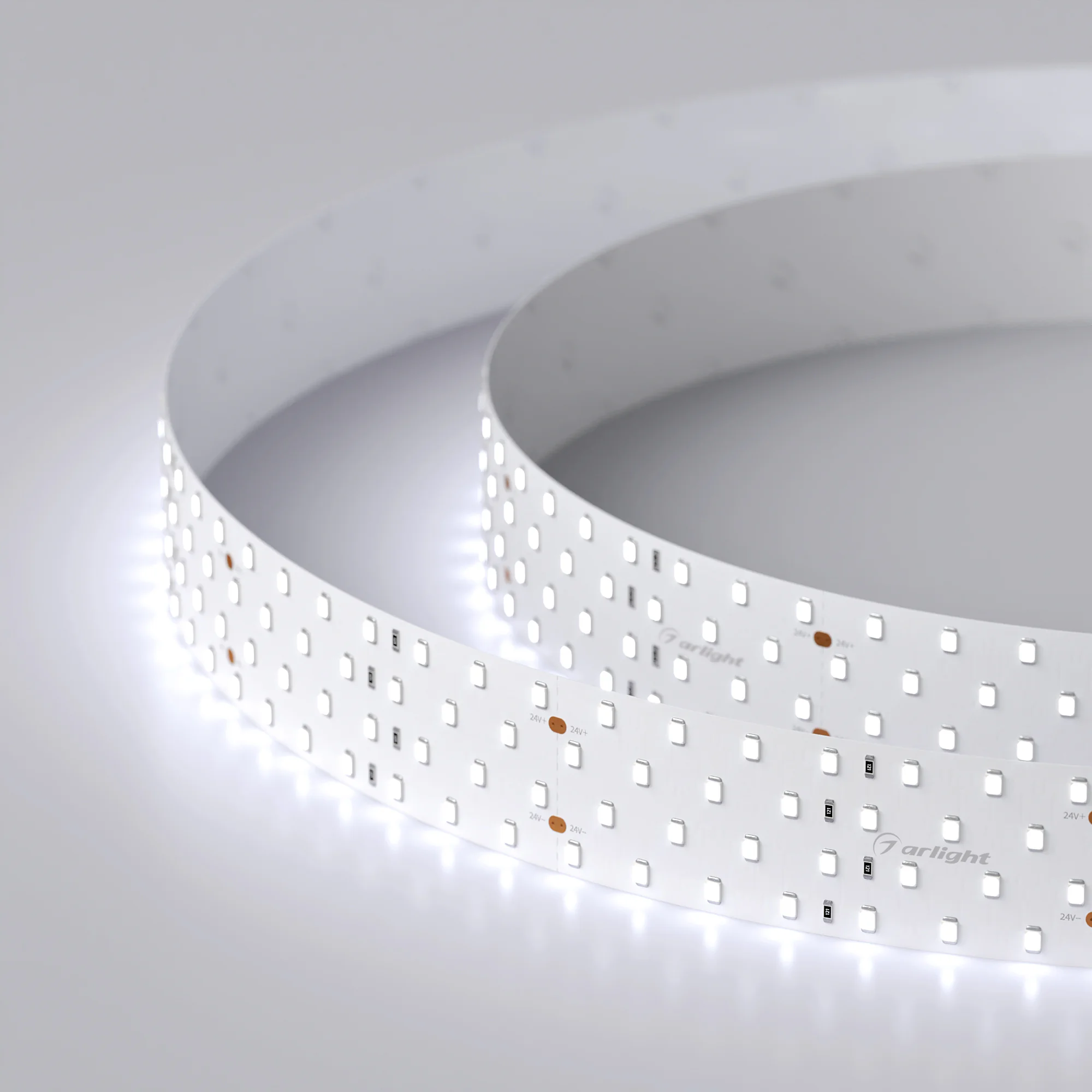 Лента RT 2-2500 24V Cool 8K 4x2 (2835, 700 LED, LUX) 019084 - Поставка под заказ от 1050 м.Гибкая лента LUX, светодиоды smd 2835, 280 шт/м (700шт на 2.5м), белая плата 36 мм, скотч 3М. Цвет ХОЛОДНЫЙ 7700-9600K. Питание 24V, мощность 30 Вт/м (75 Вт на 2.5м