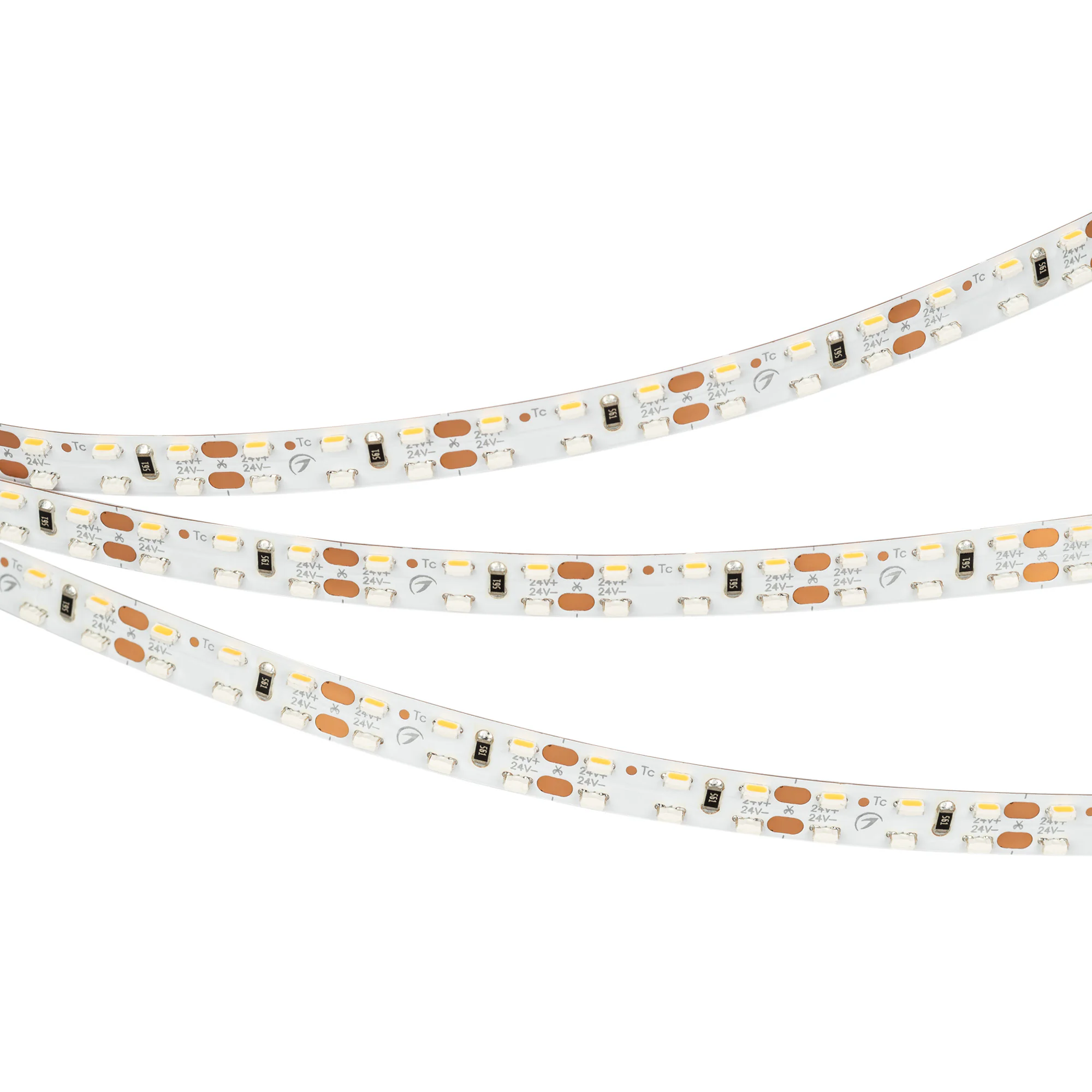 Лента RS 2-5000 24V Warm3000 2x2 8mm (3014, 240 LED/m, LUX) 024466 - Лента LUX бокового свечения, 2 ряда светодиодов smd 3014, 240шт/м (1200шт на 5м), белая плата 8мм, скотч 3М. Цвет ТЁПЛЫЙ 2800-3000K. Питание 24V, мощность 14.4 Вт/м (72 Вт на 5м), угол 1