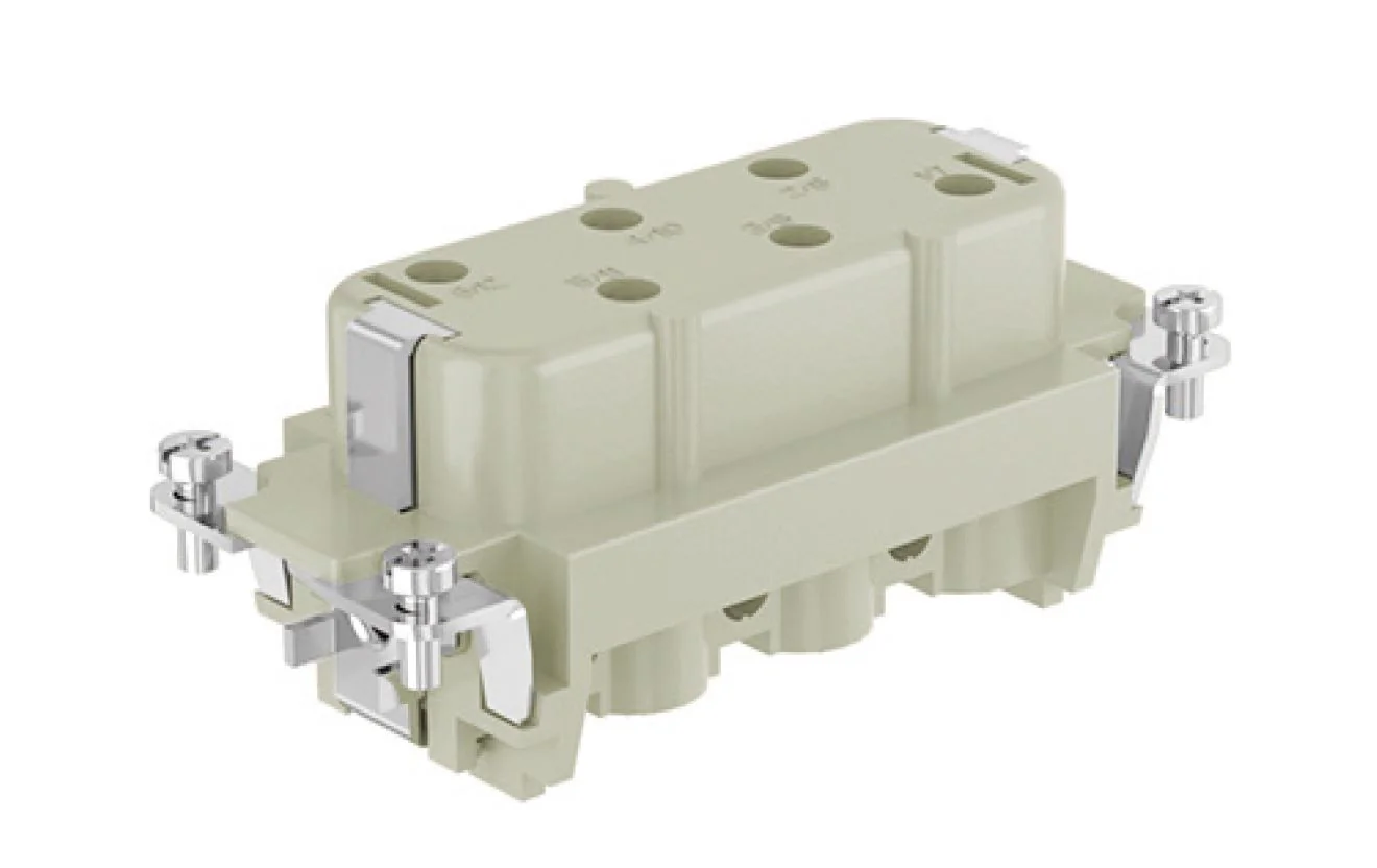 Розеточная контактная вставка HSB-006-F - Розеточная контактная вставка, винтовая фиксация, 6 полюсов + PE, типоразмер 16B, 400/690V, 35A, сечение обслуживаемых проводников 1,5-6 мм кв,, тип покрытия контактов: серебро