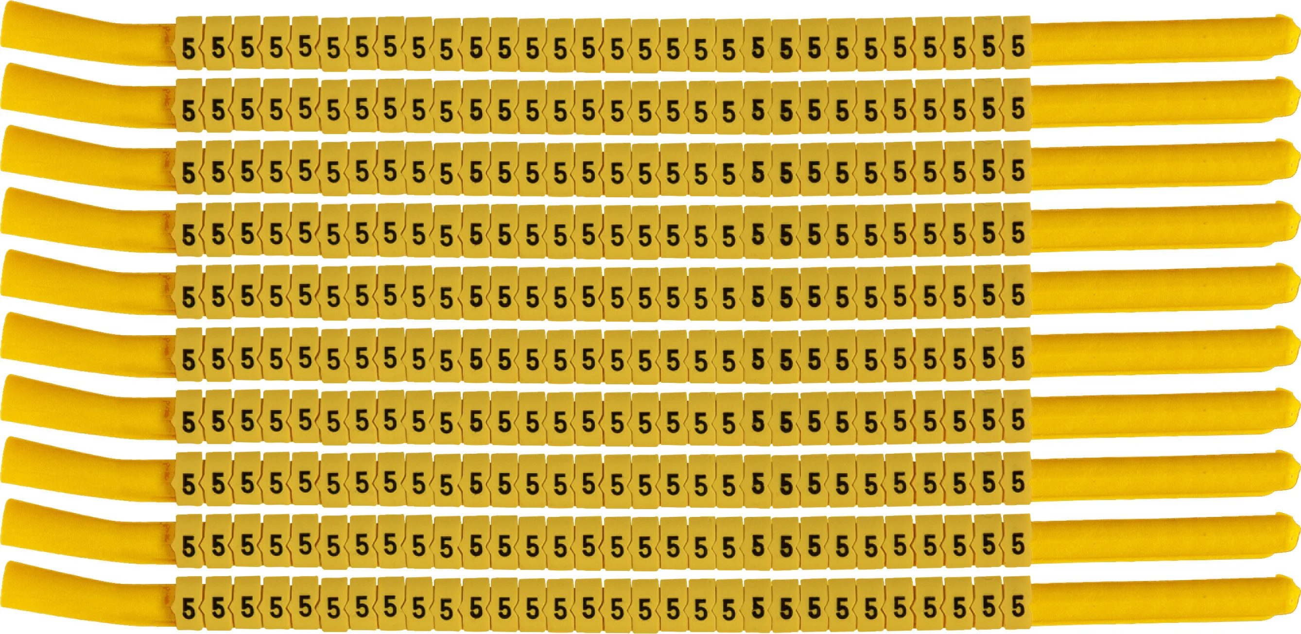 brd333305 - SCNG-18-5 клипсы жёлтые, 300шт/упак, для провода 4,6-5,9мм диаметра, легенда 5