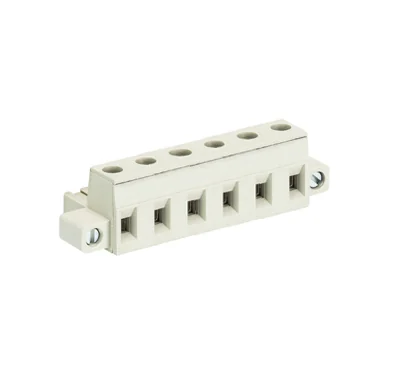 Розетка Wiecon 8313 B / 6 F - Розеточный разъем, угловой, на кабель, с монтажными фланцами, шаг 7,50 мм, 6 полюсов, номинальное сечение: 2,5 мм кв., винтовая фиксация провода, 690V, 12А, с маркировкой, цвет: серый, серия 8313 F