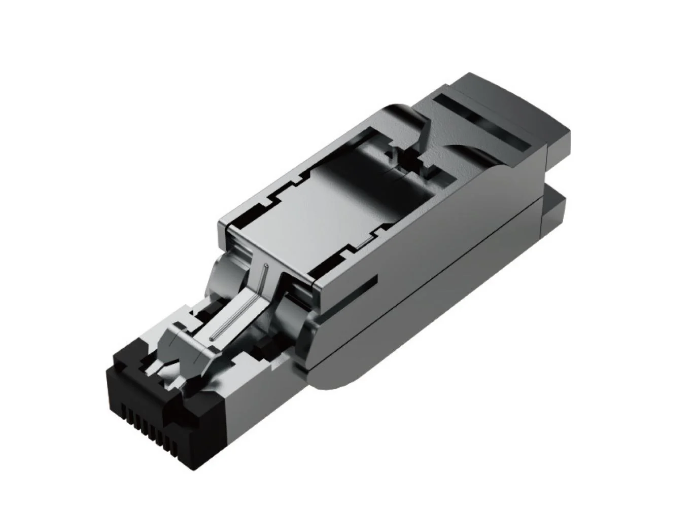 Разъем RJ45 на кабель RJ4508MMSFWIC05 - Разъем RJ45 на кабель, вилочный, прямой, 8 полюсов, цинк