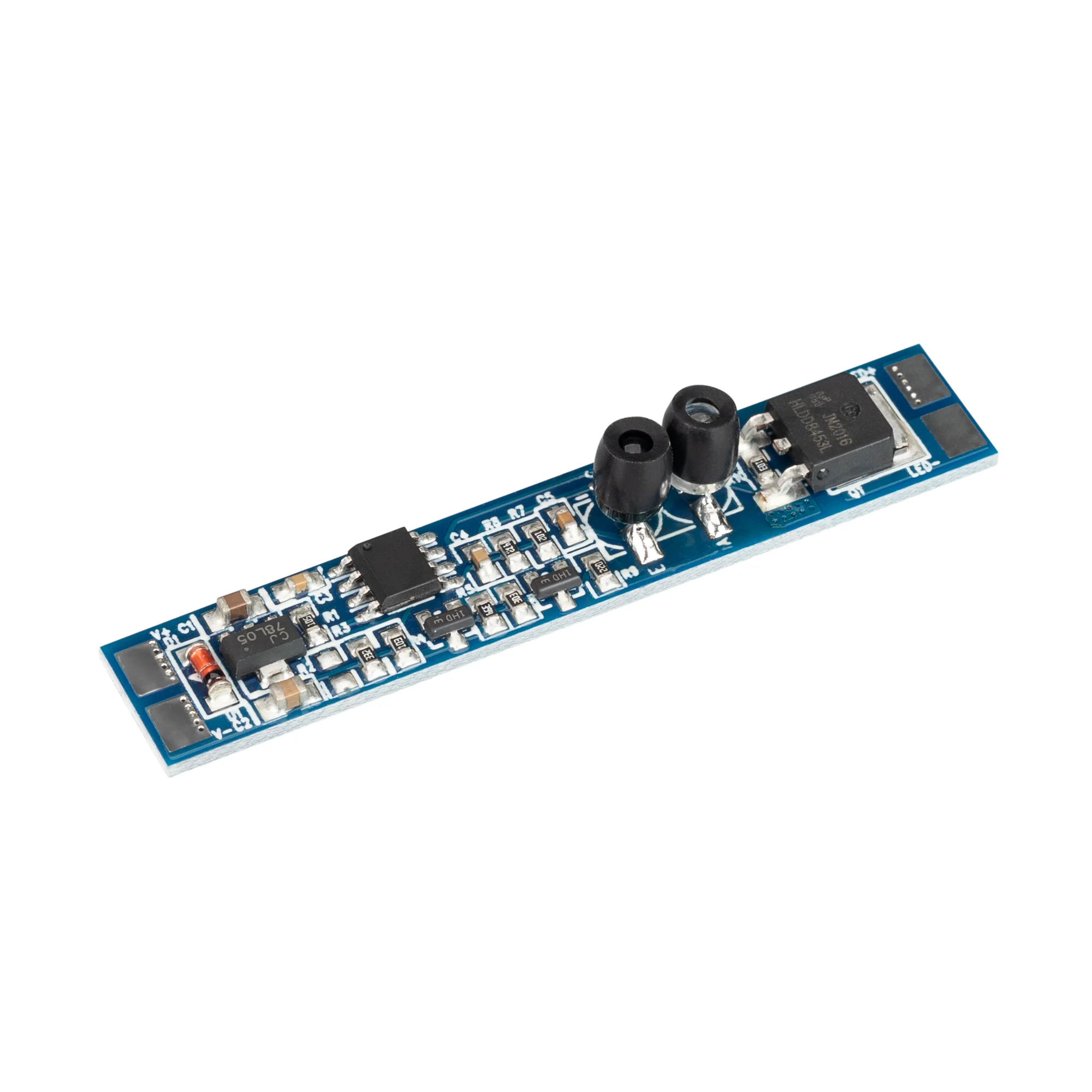 ИК-выключатель SR-RULE-HAND (12-24V, 1x8A, 55x10mm) 036181 - ИК-выключатель, встраиваемый в профиль, срабатывание от руки. При улавливании движения - плавное включение и выключение света. Зона срабатывания до 5 см. Требуется вырез в экране профиля для раб