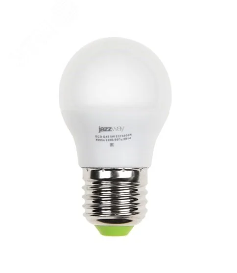 Лампа светодиодная PLED-ECO 5Вт G45 шар матовая 4000К нейтр. бел. E27 400лм 230В 50Гц 1036988A