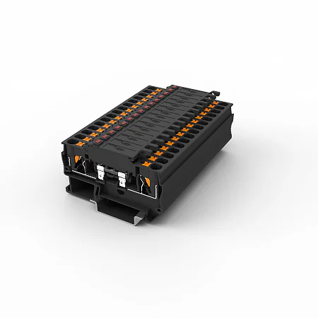 Предохранительная клемма UPT-4RD/C/LED24 - Предохранительная клемма, LED24V, тип фиксации провода: Push-in, номинальное сечение: 4 мм кв., 24V, 6,3A, ширина: 6,2 мм, цвет: черный, тип монтажа: DIN35