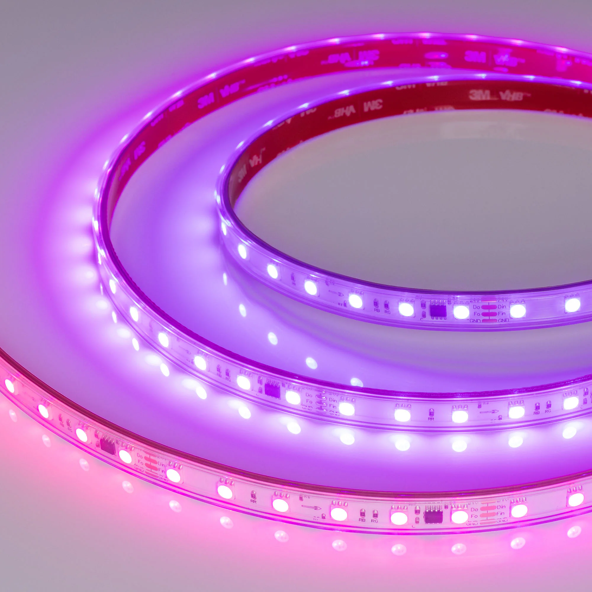 Лента герметичная SPI-PS-B60-12mm 24V RGB-PX6-BPT (12 W/m, IP67, 5060, 5m) 039181 - Светодиодная лента SPI-B60, герметичная IP67 (PS - силиконовая экструзия), с микросхемой MT1808A. Светодиоды 5060, 60 шт/м (300 шт на 5 м), 1 pixel = 6 LED, белая плата, о