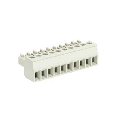Розетка Wiecon 8513 B / 10 OB - Розеточный разъем, угловой, на кабель, шаг 3,5 мм, 10 полюсов, номинальное сечение: 1,5 мм кв., винтовая фиксация провода, 250V, 8А, без маркировки, цвет: серый, серия 8513 B