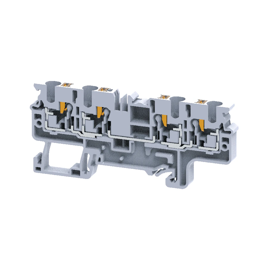 Клемма с 4-мя контактами push-in OptiClip СP-4-QUATTRO-(0,2-4)-I-серый