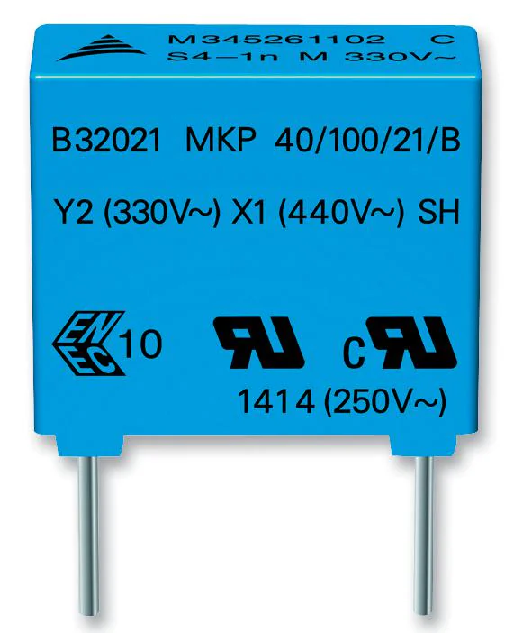 B32022A3223M189 - MKP Y2 0.022мкФ ±20% 300В  (18x6x12mm) e:15mm  110°C (россыпью)
