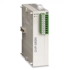 Модуль дискретных выходов DVP08SN11T - Модуль дискретных выходов: 8 Point, 8DO (Transistor NPN), 24V DC Power, SLIM