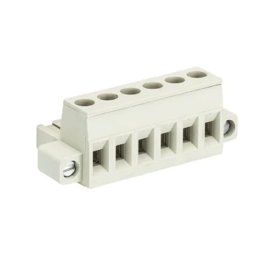 Розетка Wiecon 8113 B / 6 F OB - Розеточный разъем, прямой, на кабель, с монтажными фланцами, шаг 5,00 мм, 6 полюсов, номинальное сечение: 2,5 мм кв., винтовая фиксация провода, 400V, 12А, без маркировки, цвет: серый, серия 8113 F OB