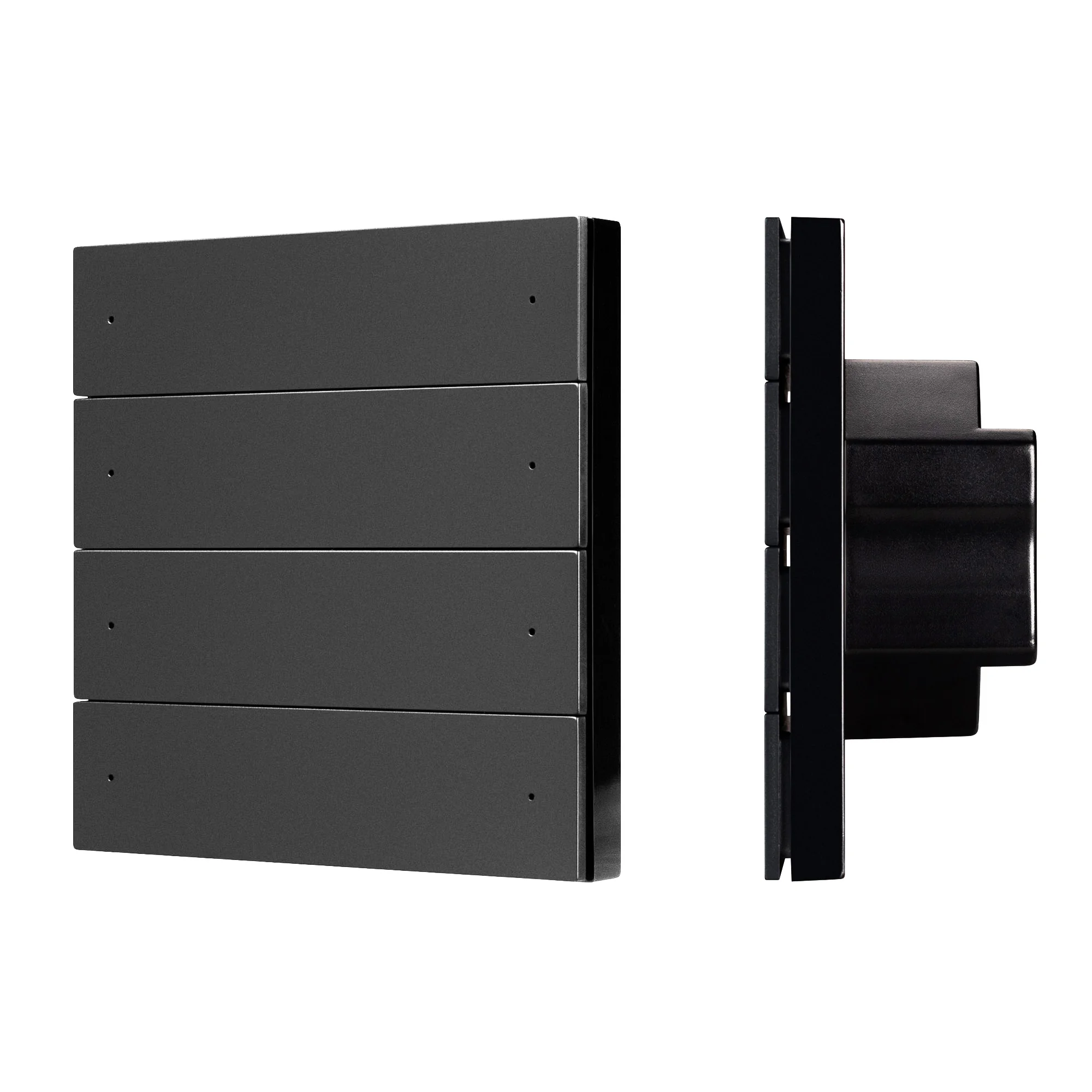 INTELLIGENT ARLIGHT Кнопочная панель SMART-DMX512-801-22-8G-8SC-DIM-IN Black (230V, 2.4G) 039316 - Настенная встраиваемая кнопочная панель 2.4 ГГц, цвет чёрный. Материал - пластик. Для управления одноцветными источниками света, 8 зон/8 сцен управления (ре