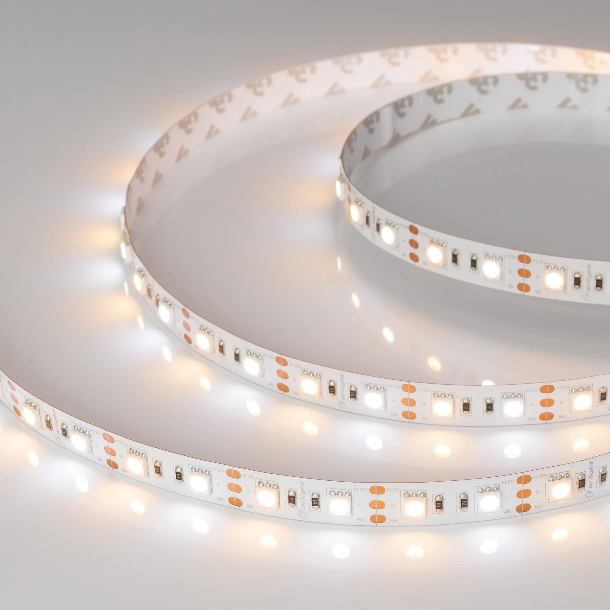 Лента RT-B60-12mm 12V White-MIX (14.4 W/m, IP20, 5060, 5m) 011093(2) - Светодиодная лента RT-B60, открытая. Светодиоды 5060, 60 шт/м (300 шт на 5 м), белая плата, ширина 12 мм, скотч 3M. Цвет MIX БЕЛЫЙ 6000 K + ТЁПЛЫЙ 2700 K, цветопередача CRI>85, угол 12
