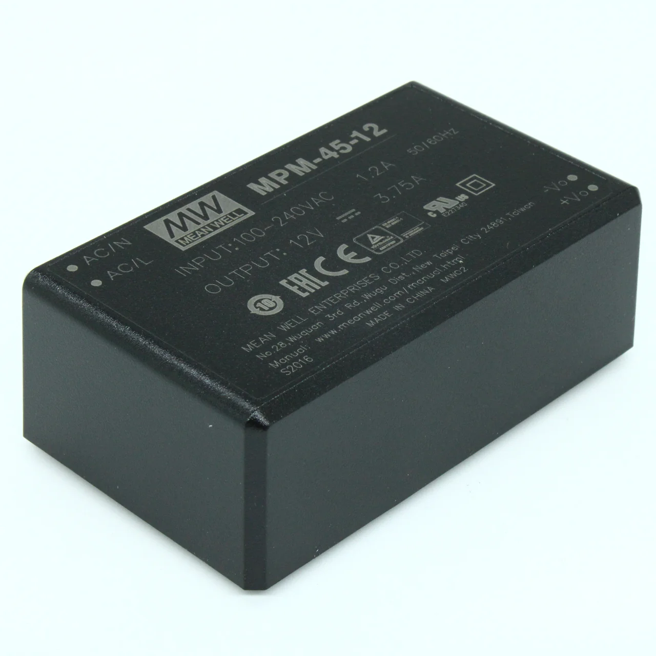 MPM-45-12 - Преобразователь AC-DC на печатную плату выход 45Вт 12В/3,75А