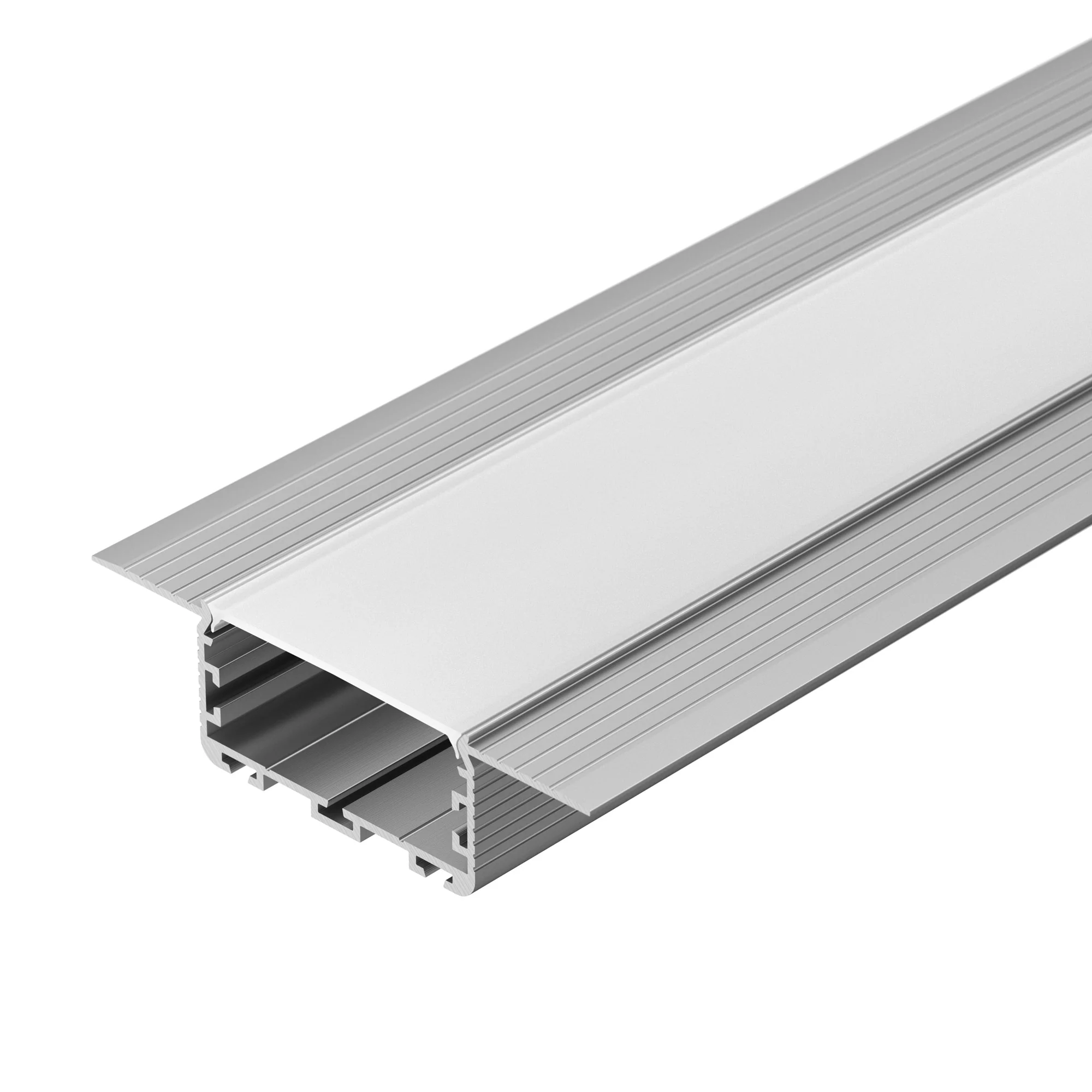 Профиль KLUS-POWER-W50H25-F-HIDE-2000 028918 - Алюминиевый профиль для светодиодных лент и линеек. Встраиваемый в гипсокартон, под строительную отделку. Позволяет создать линию света шириной 45 мм. без видимых частей алюминия. Габаритные размеры (LхWхH): 