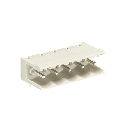 Вилка Wiecon 8213 S / 5 W OB GR OF - Вилочный разъем, горизонтальный, без боковых стенок, на плату, шаг 5,08 мм, 5 полюсов, фиксация на плате пайкой, 400V, 12А, без маркировки, цвет: серый, серия 8213 S WOF