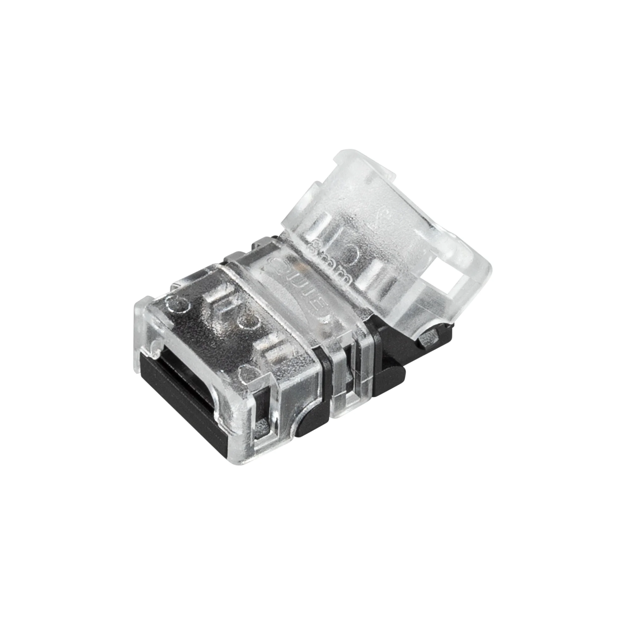 Коннектор HIP-MONO-8mm-2pin-STS-HD 039267 - Одиночный коннектор для соединения 2-х отрезков открытых IP20 светодиодных одноцветных лент шириной 8 мм с высокой плотностью светодиодов. Материал - прозрачный пластик. Обеспечивает соединение без видимых разры