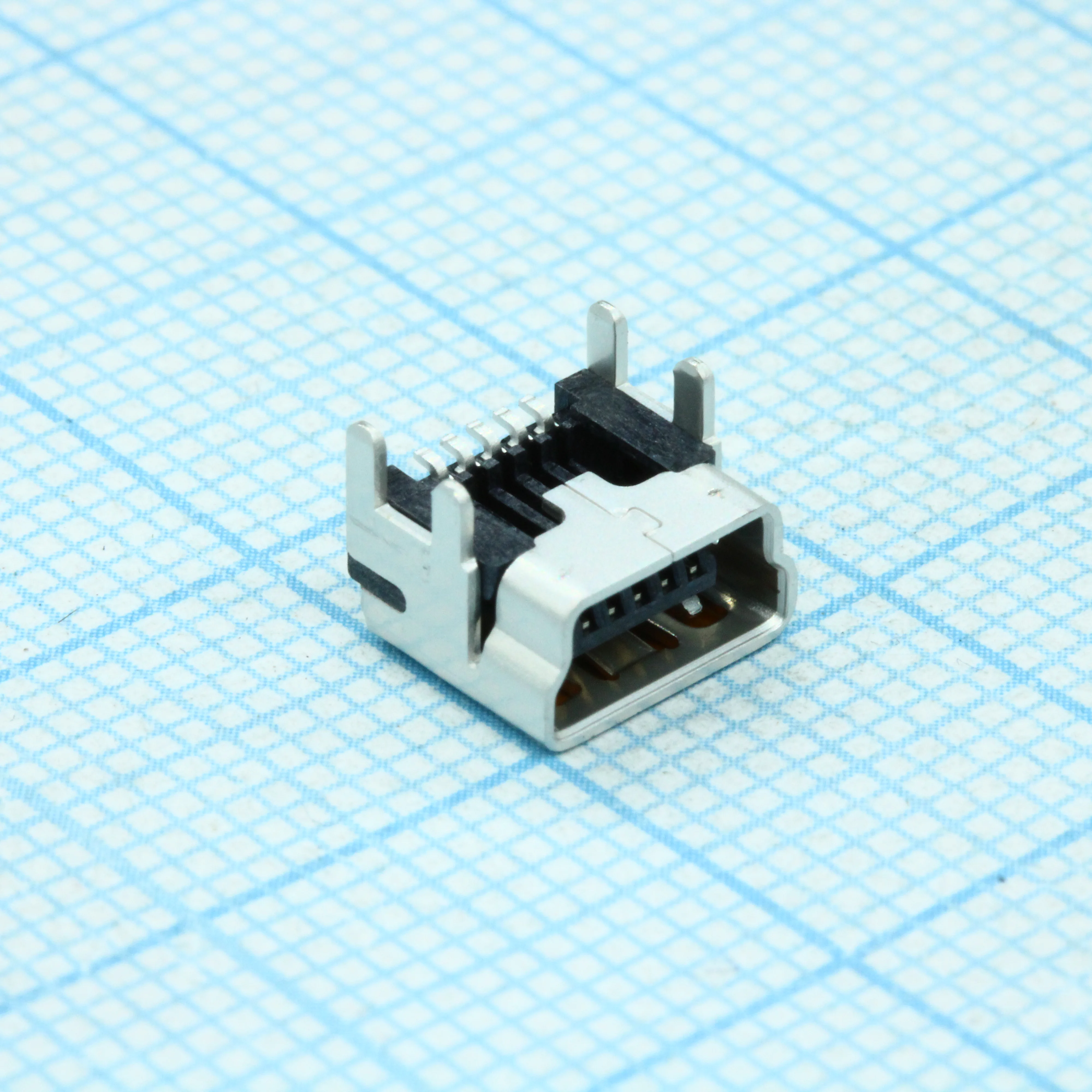 513870578 - Разъем Mini USB тип B, USB 2.0, розетка, 5 вывод(-ов), Поверхностный Монтаж, Прямой Угол